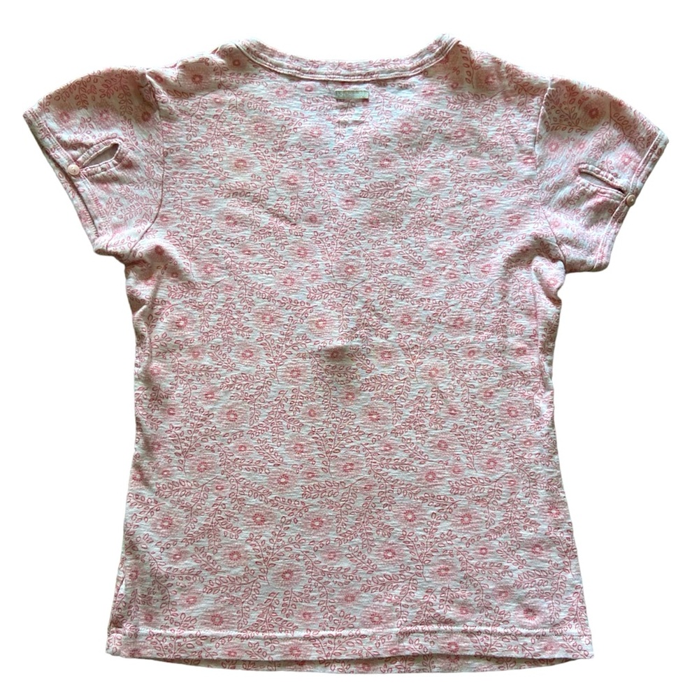 Columbia Sportswear Women’s V Neck Cotton Cap Sleeve Blouse Pink Floral Small - Picture 2 of 7